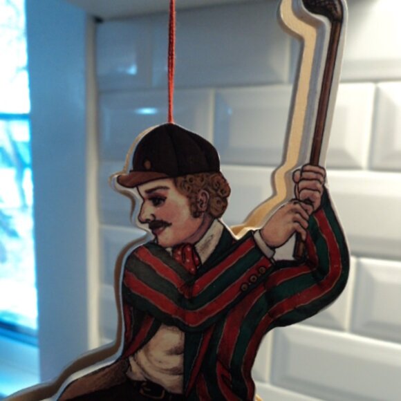 vintage Christmas wooden pull string ornament - Picture 3 of 3